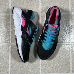 Nike Huarache Run Sneakers  6.5Y Shoes Grade School Pink ‎ Blue 654280 005